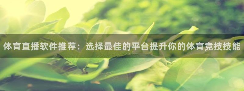 体育直播软件推荐：选择最佳的平台提升你的体育竞技技能